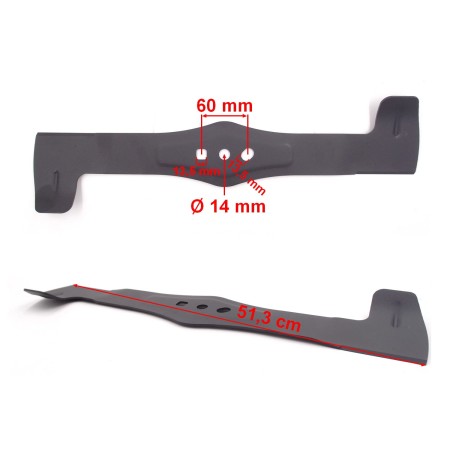 Nóż tnący do traktorka do koszenia HTS LX102H L586, LEWY, 51,3 cm,