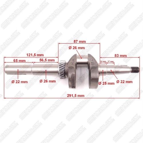 Przejdź do produktu WAŁ KORBOWY DYM-1P60F, (HKS 140/ HKS 143N)