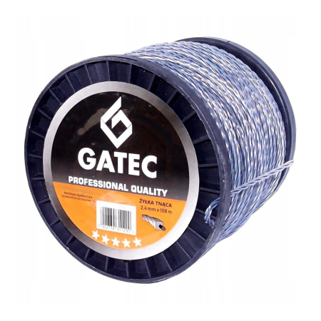 Żyłka do kosy i podkaszarek 2,4 mm, 108 m, kwadrat twist Duoline, kevlar, Gatec