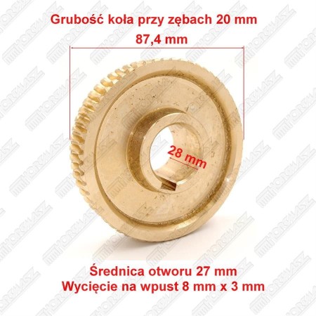 KOŁO ŚLIMAKOWE HGS 1051N KÓŁ JEZDNYCH DROBNE, 61 ZĘBÓW