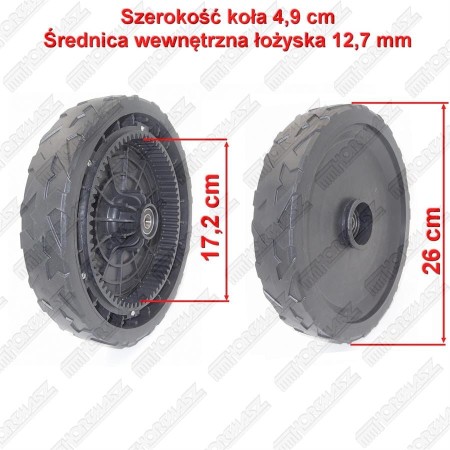 KOŁO JEZDNE TYŁ HKS 143N/ HKS 146N/ HKS 150N/ HKS 150NB/ HKS 153NB (10,5") NAPĘDOWE, 70 ZĘBÓW