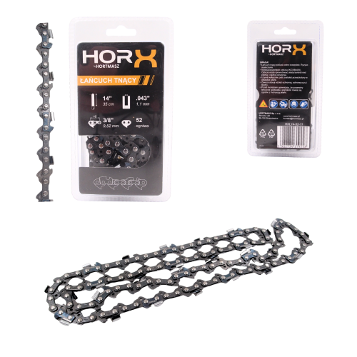 Przejdź do produktu ŁAŃCUCH TNĄCY HORX 14", 3/8 x 1,1 - 52 OGNIWA, PÓŁDŁUTO