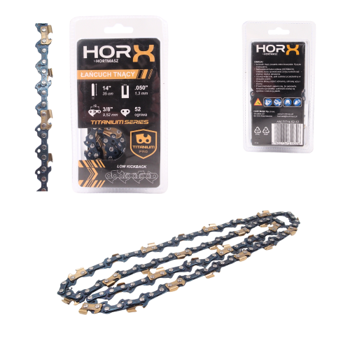 Przejdź do produktu ŁAŃCUCH TNĄCY HORX 14", 3/8 x 1,3 - 52 OGNIWA, PÓŁDŁUTO, TITANIUM SERIES