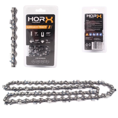 Przejdź do produktu ŁAŃCUCH TNĄCY HORX 18", .325 x 1,5 - 72 OGNIWA, PEŁNE DŁUTO