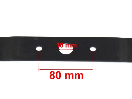 Nóż tnący do kosiarki elektrycznej ASGATEC 33 cm fi centralne 18,6 mm rozstaw 80 mm