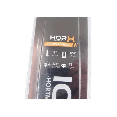 Prowadnica HORX 18 cali 45cm skok .325 x 1,5mm 72 ogniwa