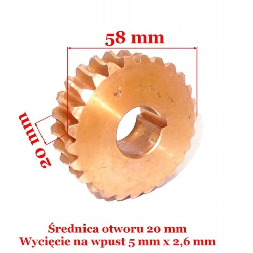 Przejdź do produktu KOŁO ŚLIMAKOWE HGS138L (BK-400) PRZEKŁADNI, ŚREDNICA ZEWN. 58 mm, GRUBOŚĆ KOŁA 20 mm, FI OTWORU 20 mm, ILOŚĆ ZĘBÓW 26