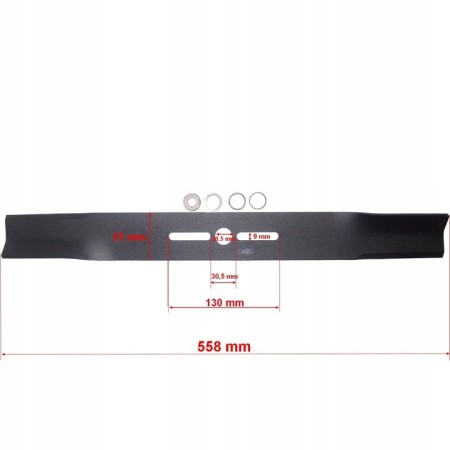 Uniwersalny nóż tnący 55,8 cm U-558 do kosiarki spalinowej z podkładkami