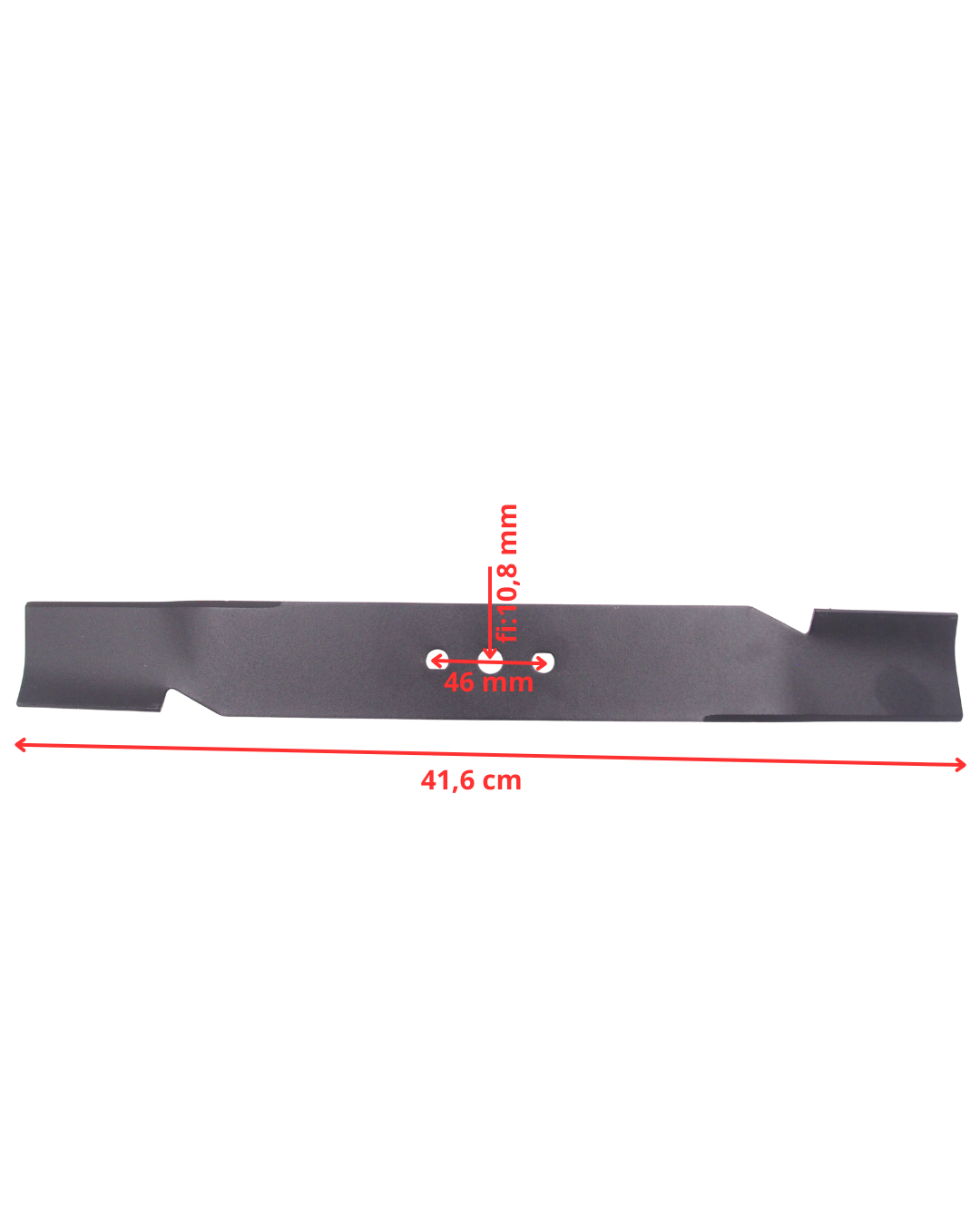 Nóż tnący do kosiarki elektrycznej GT 242KE 42 cm fi 10,8 mm rozstaw otworów 46 mm