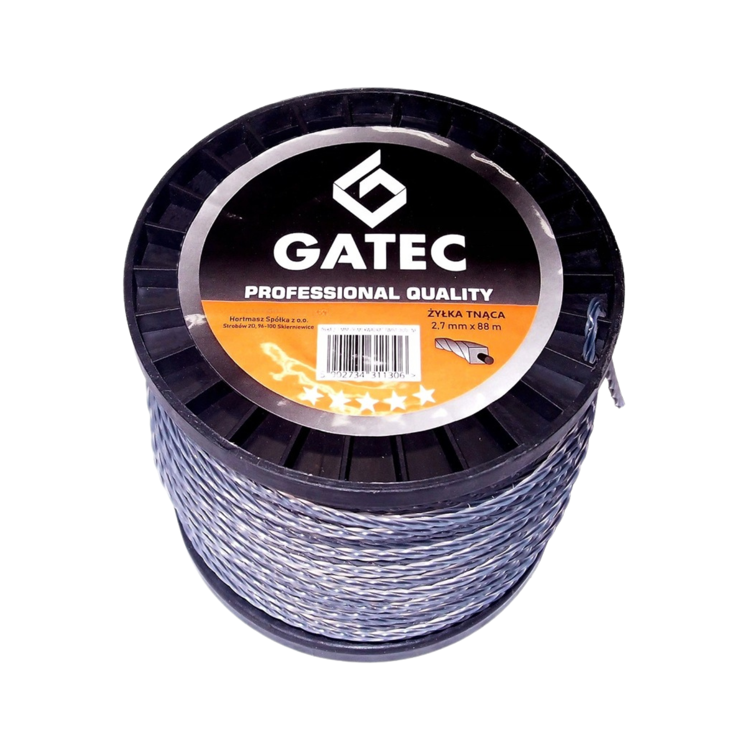 żyłka do kosy spalinowej i podkaszarki 2,7 mm 88 m kwadrat Twist DUOLINE Gatec.jpg