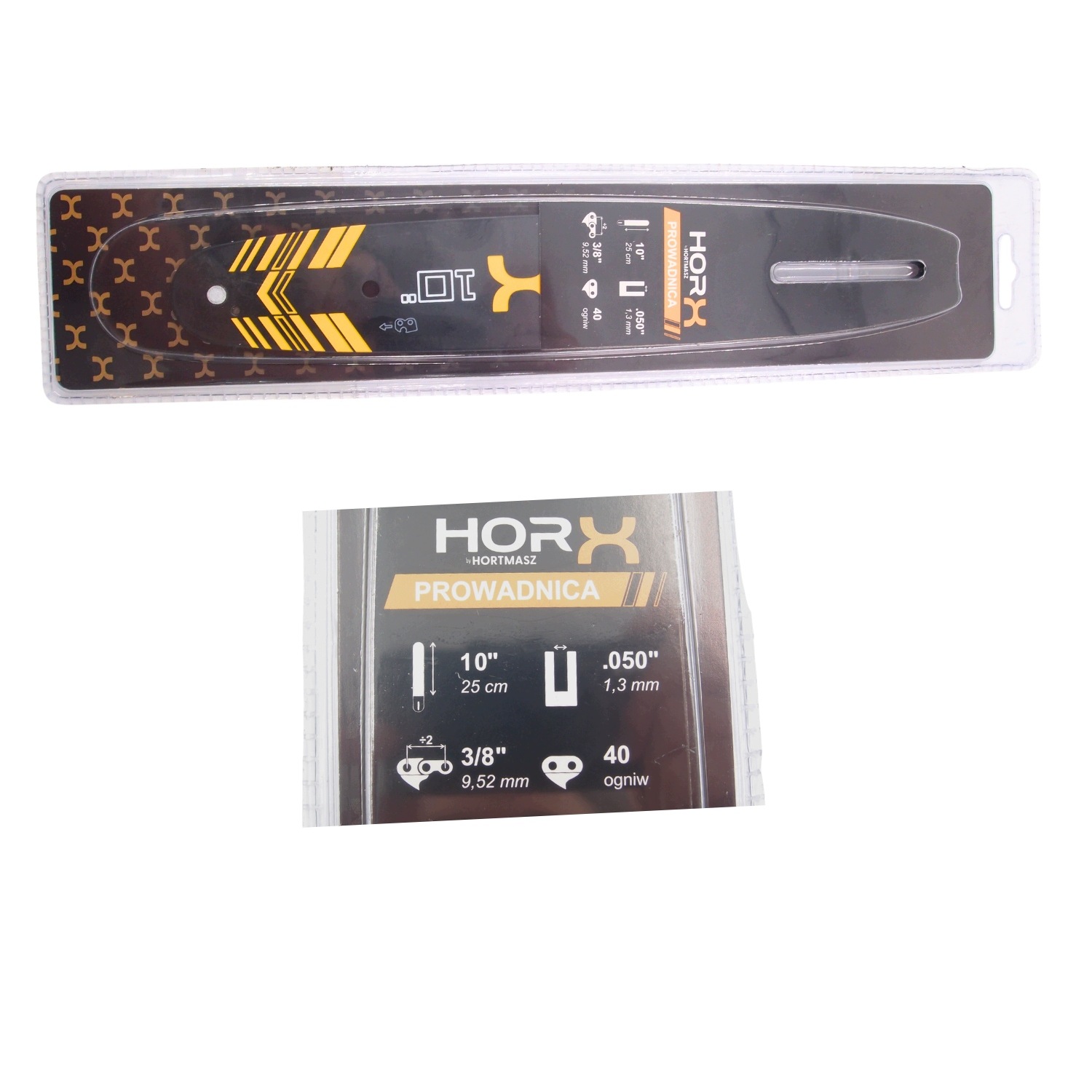 Prowadnica HORX 10 cali 25cm skok 3/8 x 1,3mm - widok szczegolowy