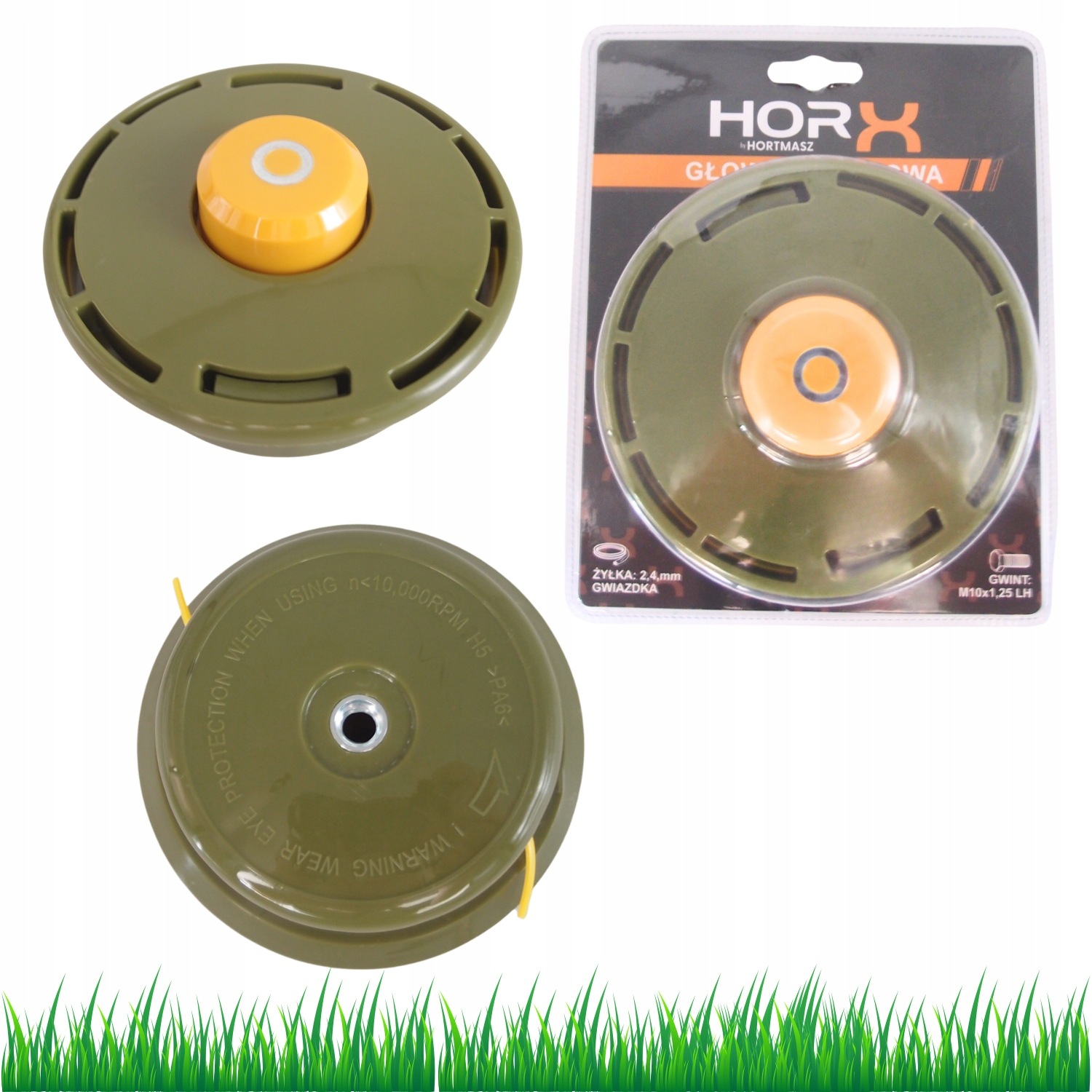Głowica żyłkowa HORX półautomatyczna M10x1,25 LH żyłka gwiazdka 2,4 mm.jpg