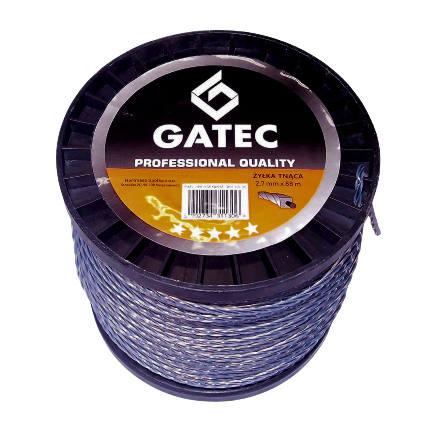 żyłka do kosy spalinowej i podkaszarki 2,7 mm 88 m kwadrat Twist DUOLINE Gatec.jpg